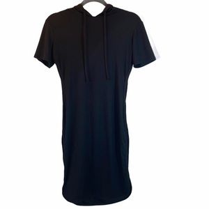 Rue 21 S black knit short sleeve hoodie mini dress